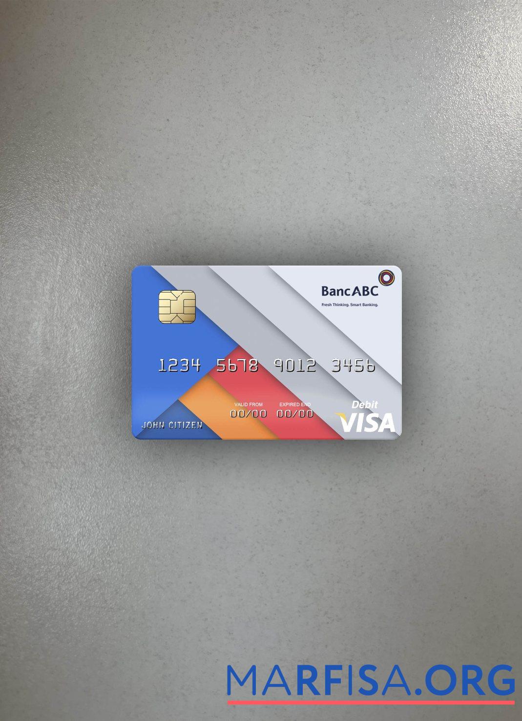 Blank Tanzania BancABC visa debit card photolook front template